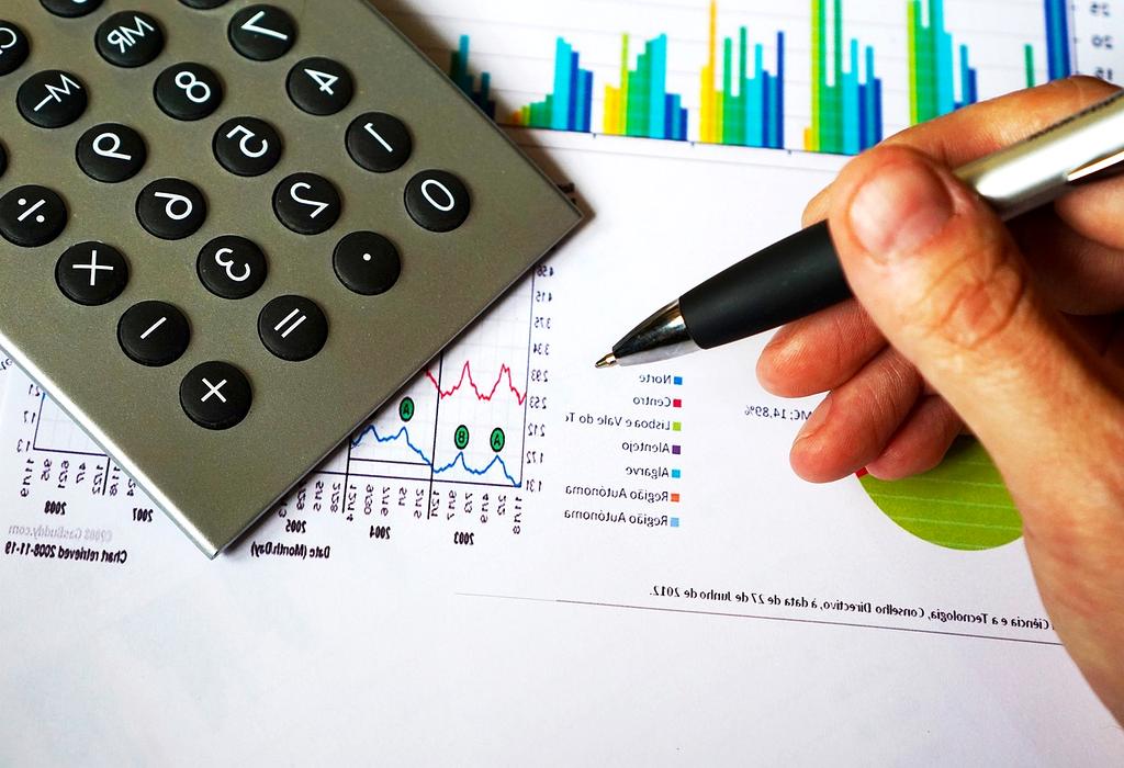 Budgeting tools and calculator on desk